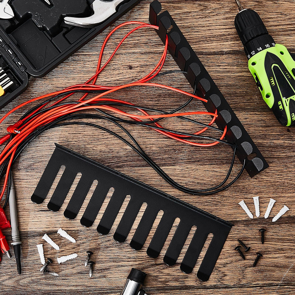Dunzy 0.32-inch slot rack supports multiple cables per slot for easy separation.