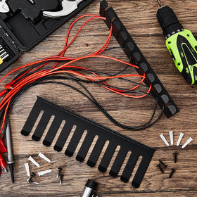 Dunzy 0.32-inch slot rack supports multiple cables per slot for easy separation.
