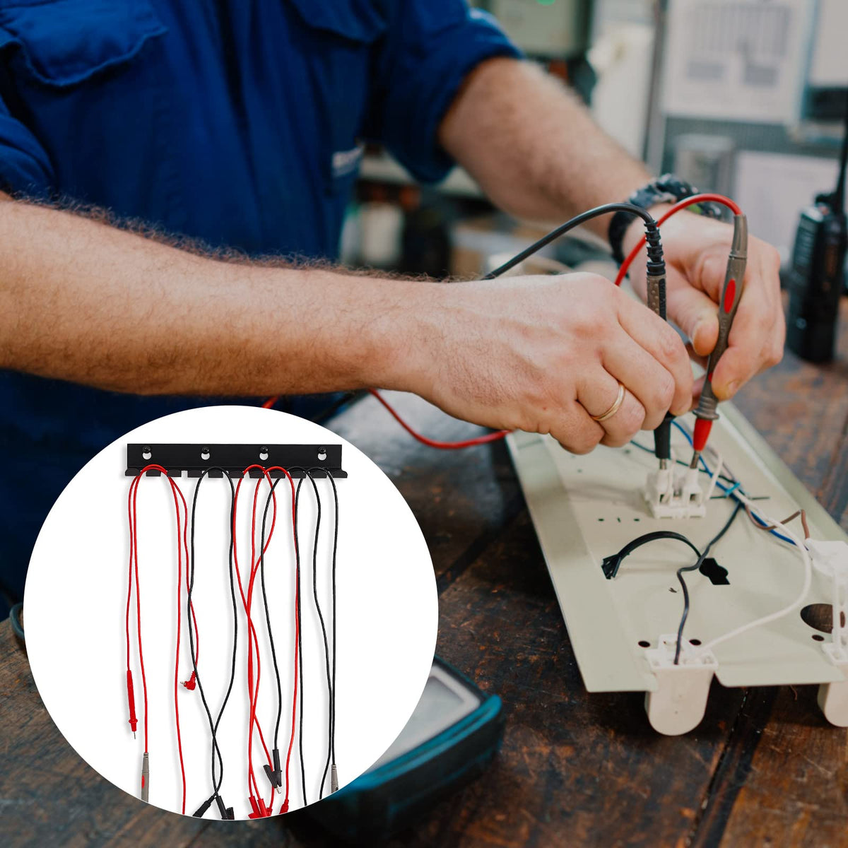 Dunzy pegboard-ready cable organizer ideal for studio and workshop spaces.