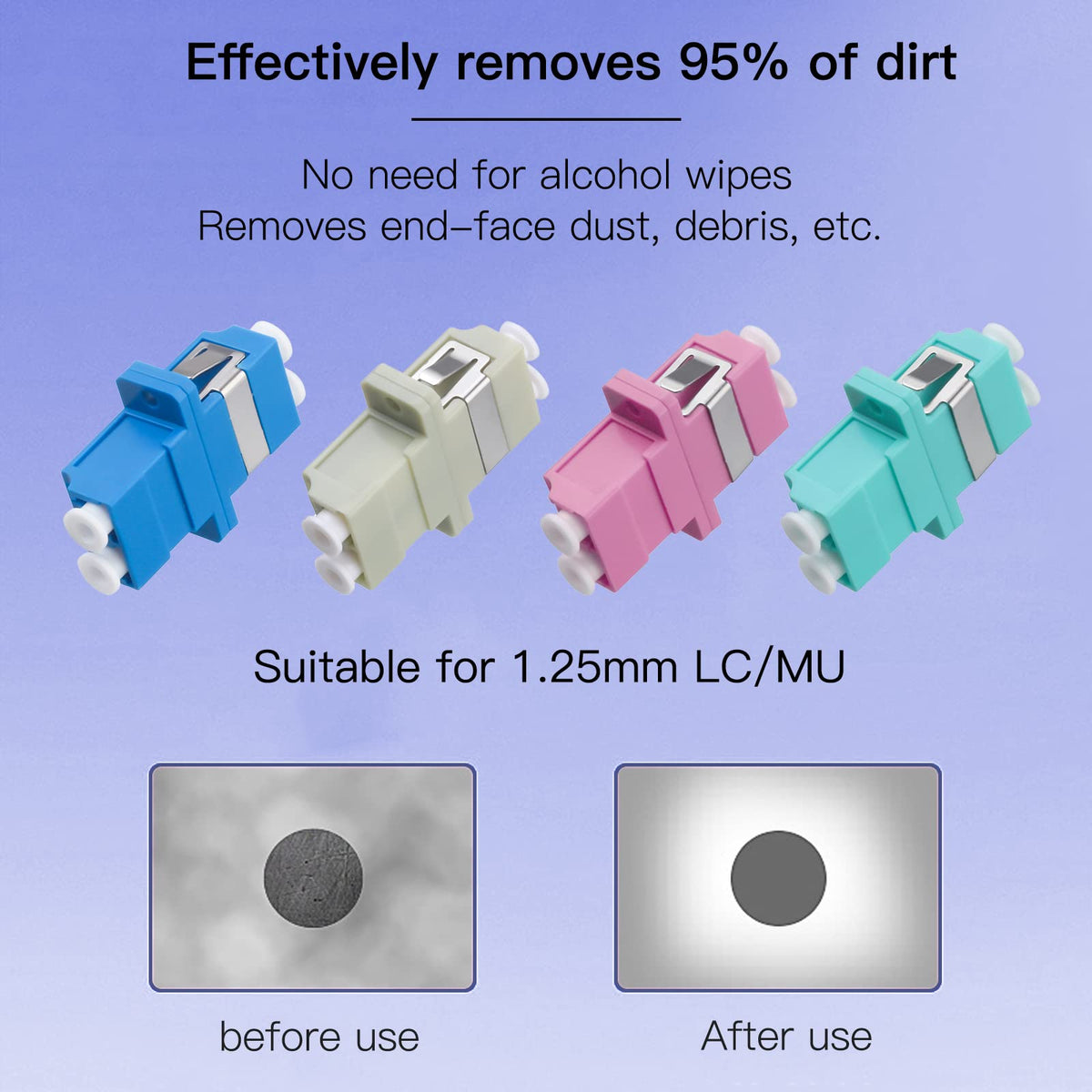 Duogalia cleaner pen in hand for end-face cleanliness