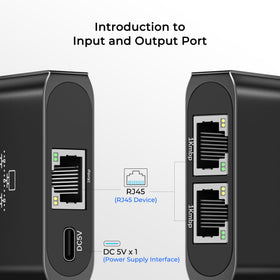 DUOPURUI Ethernet Splitter compact design fits small spaces.