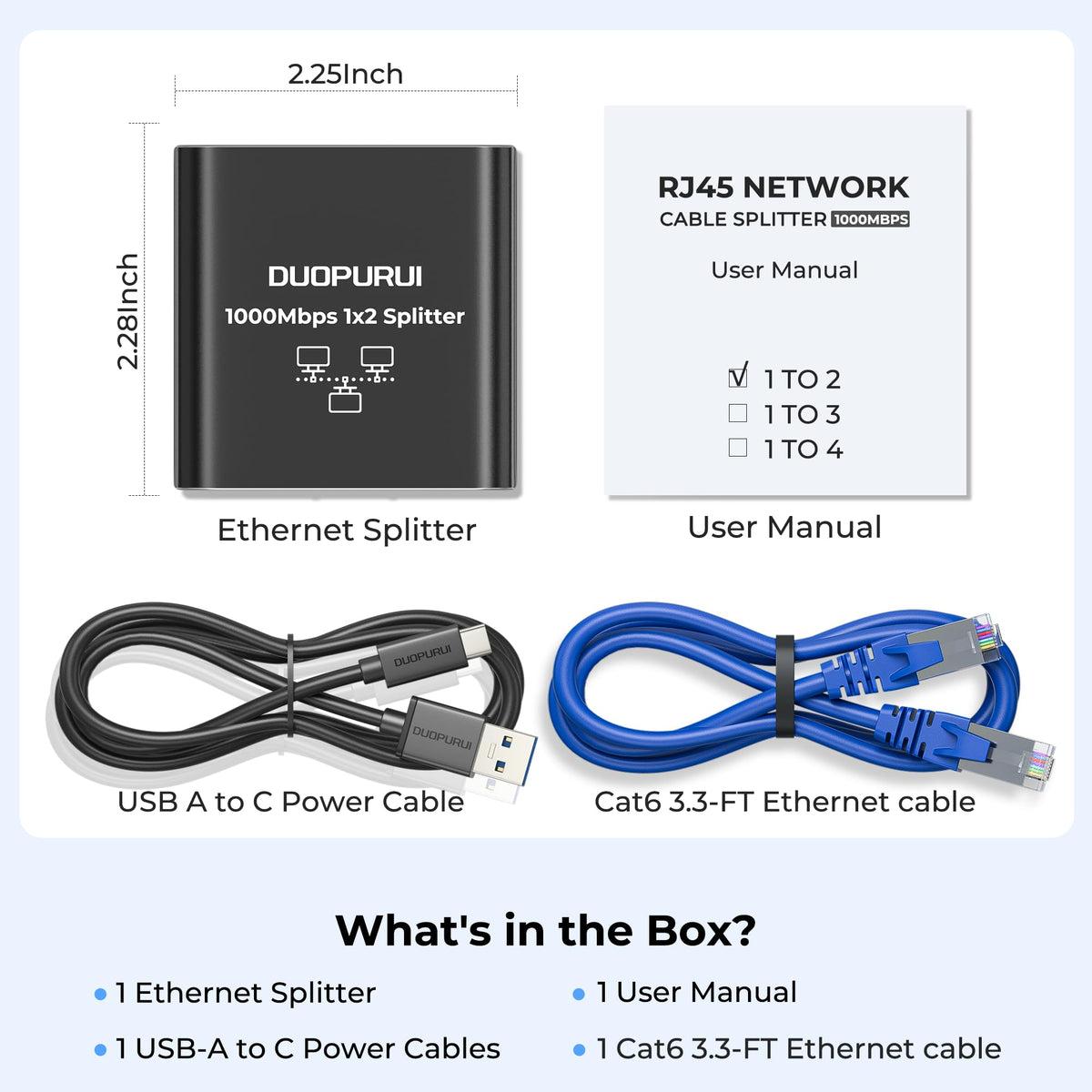DUOPURUI Ethernet Splitter use cases in home office and streaming setups.