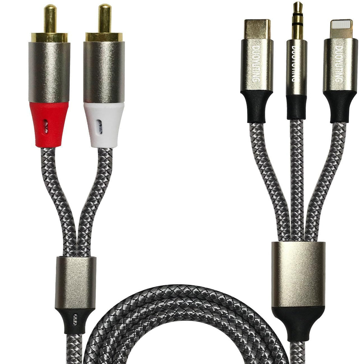 DUOYUTING 3 in 1 Audio Cable with RCA connection for clear stereo output