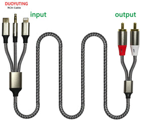 DUOYUTING closeup of gold-plated RCA contacts for reliable signal transfer