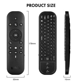 dupad story remote beside smartphone for scale, compact and portable
