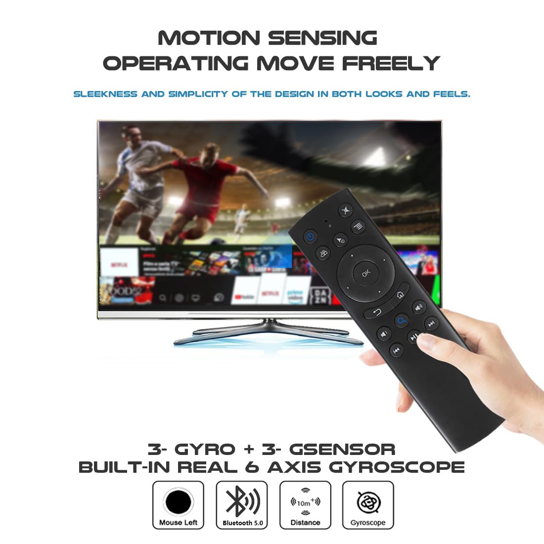 G20S on sofa using air gestures to navigate TV menus.