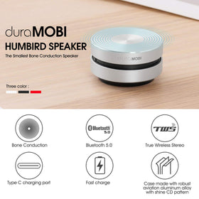 duraMOBI Humbird mounted on a wall delivering bold sound in a room.