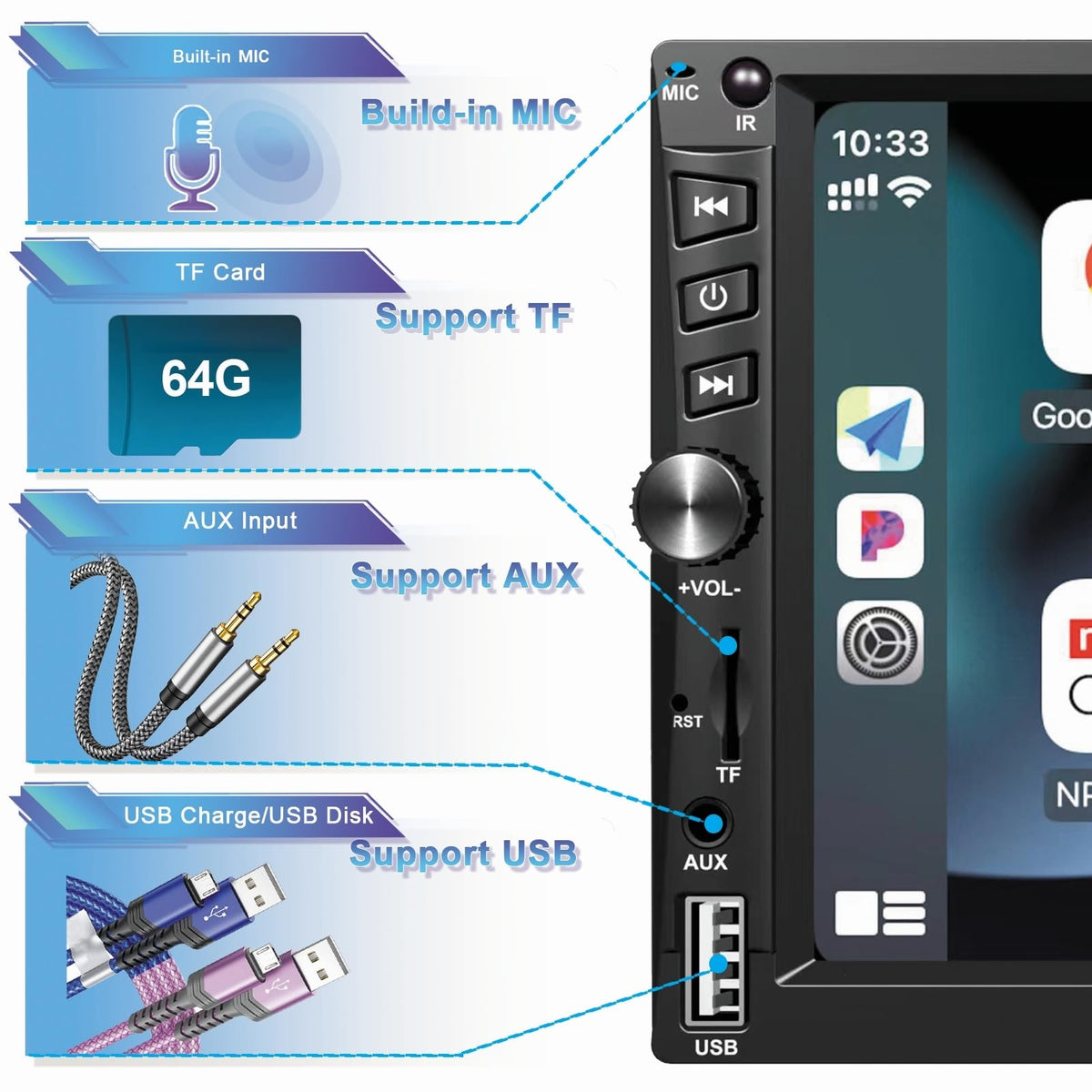 Durxenmnt steering wheel control interface keeping OEM buttons functional for safety