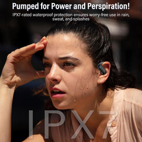 DUSONLAP provides up to 32 hours total playback with the charging case.