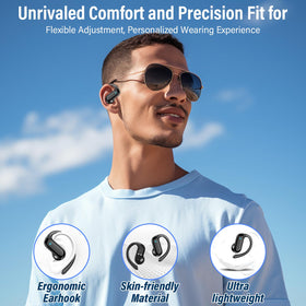 DUSONLAP open-ear captures ambient sounds for safer running and commuting.