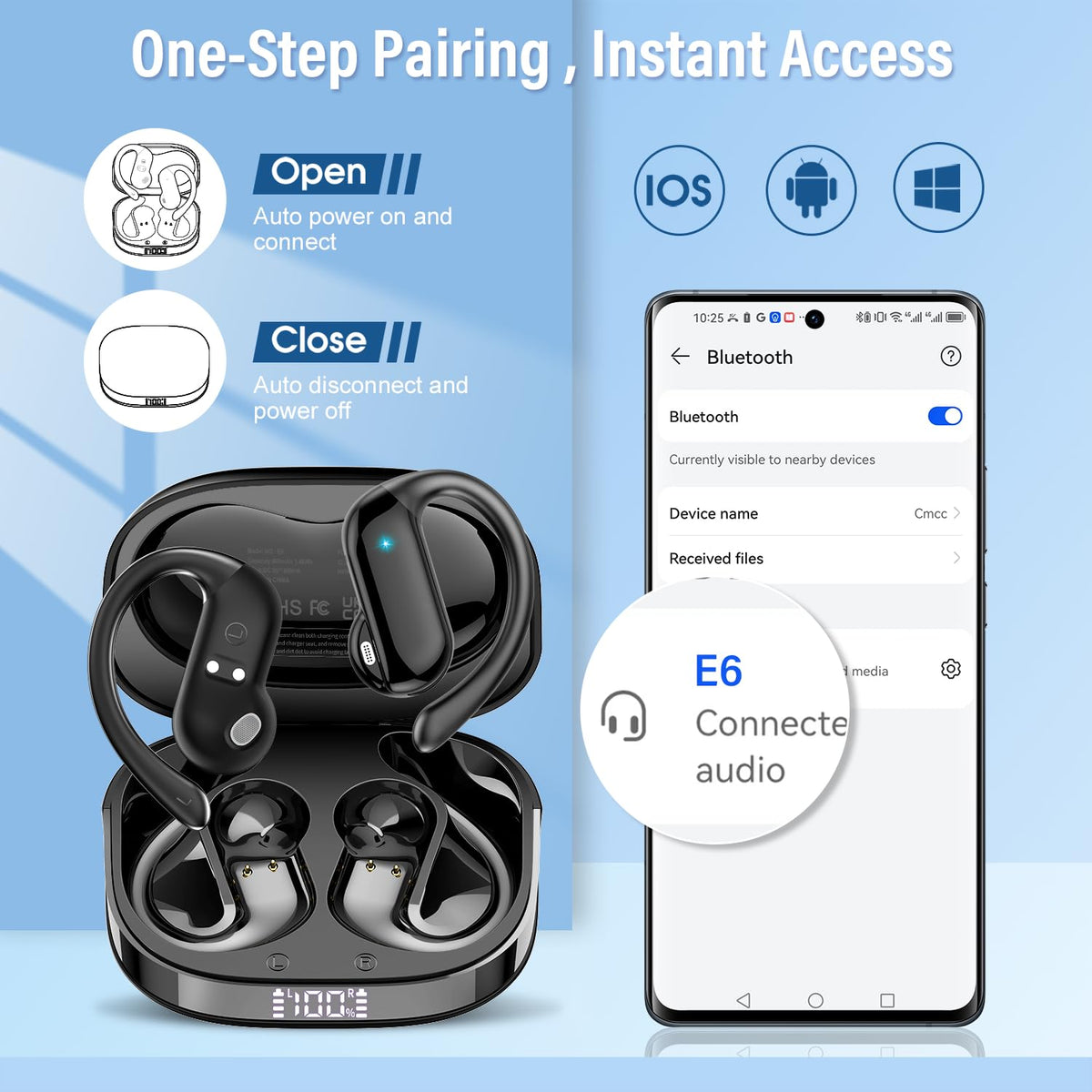 DUSONLAP open-ear buds ideal for running, cycling, and gym workouts.