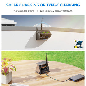 DVKNM rechargeable solar camera with Type-C charging for on-the-go power