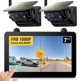 DVKNM solar wireless RV backup camera setup for quick DIY installation.