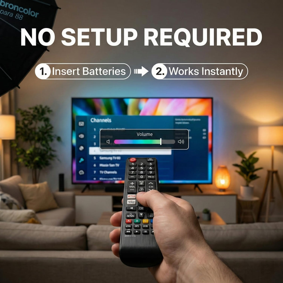 D. Vordingborg BN59-01315J remote hotkeys enable quick streaming access.