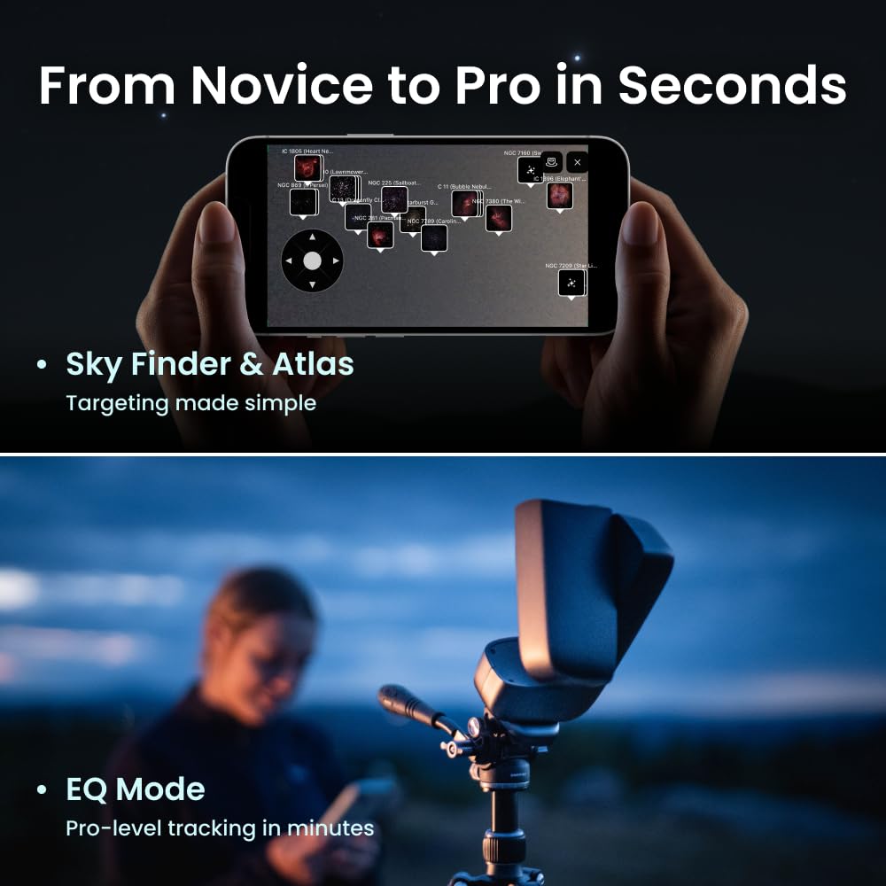 DWARFLAB Dwarf Mini Smart Telescope app-guided setup for quick sky targets