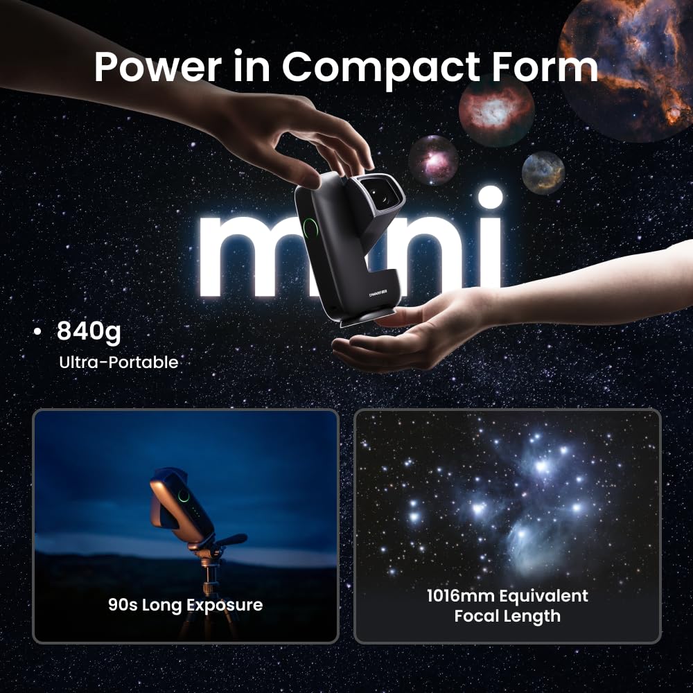 DWARFLAB Dwarf Mini Smart Telescope fits in a backpack for adventures
