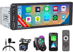 DWMM wireless DIN car stereo IPS screen showing crisp colors and clarity