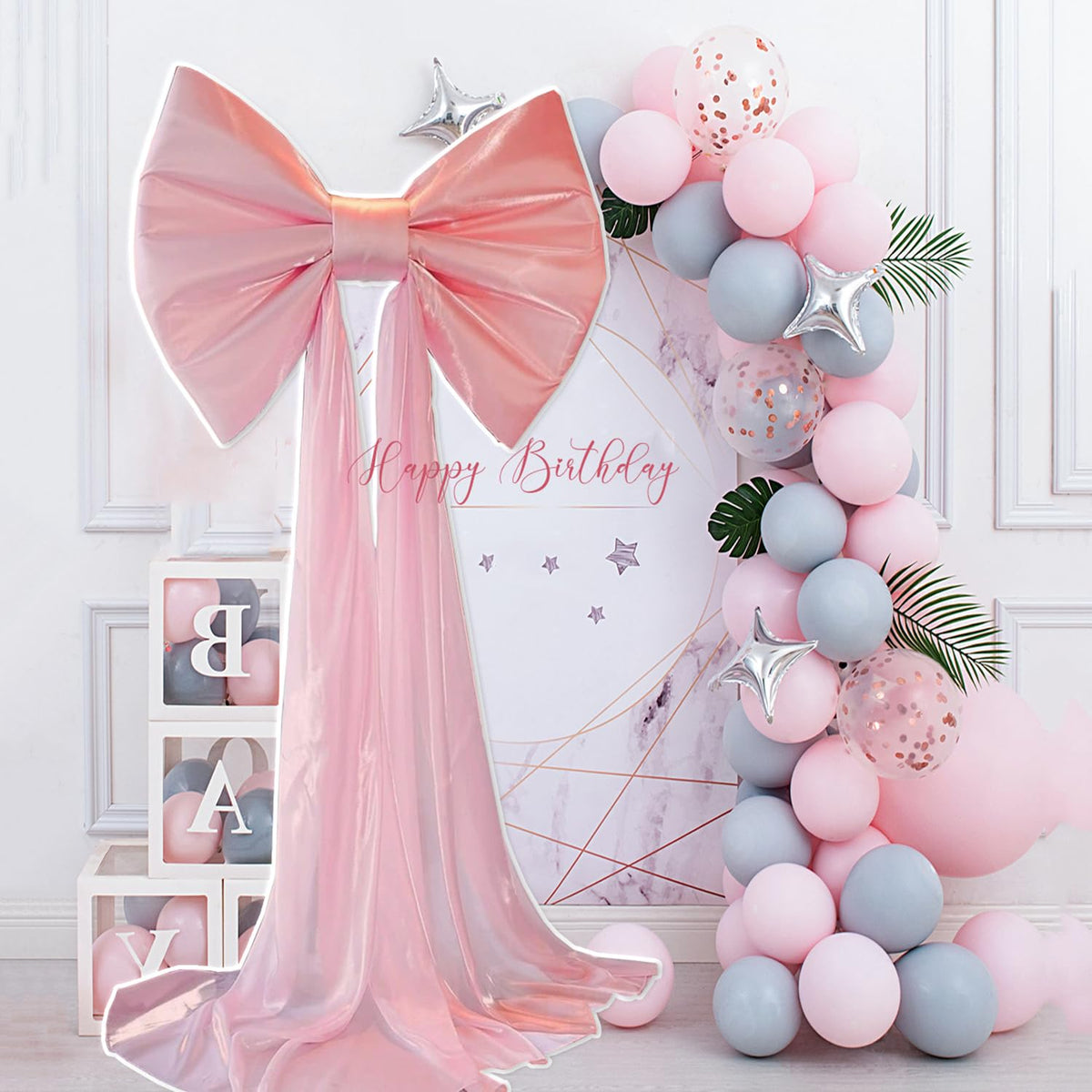 Dwsiplytg pink backdrop suits baby showers and birthday celebrations.