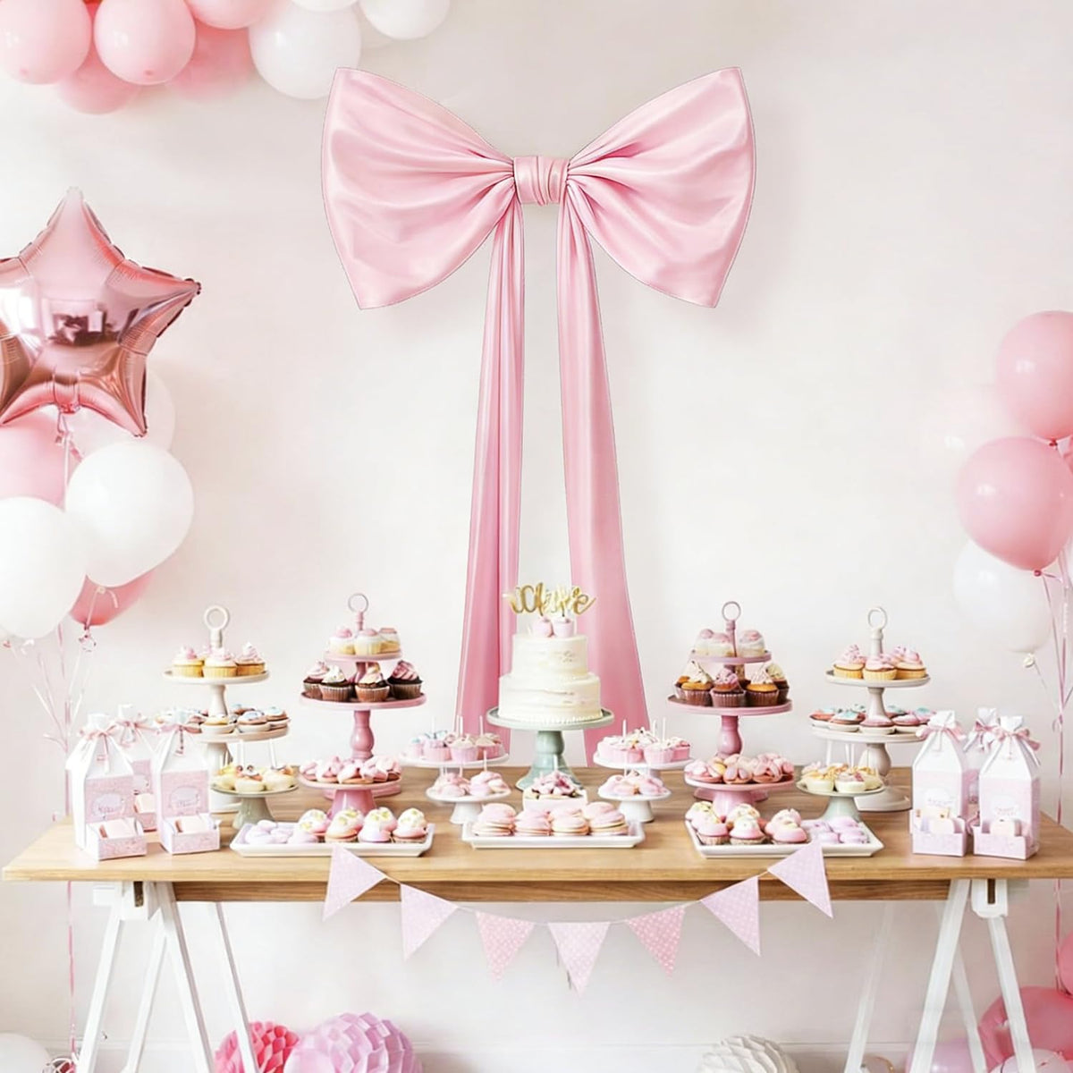 Dwsiplytg Oversized Bow elevates wall decor with soft satin sheen.