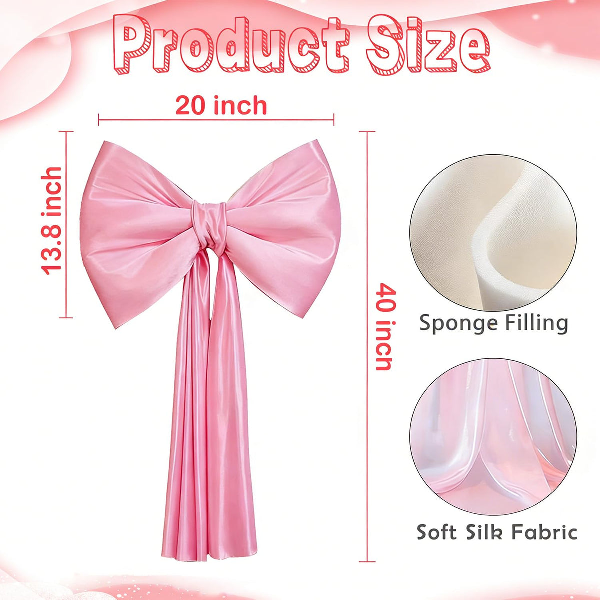 Dwsiplytg Pink Bow Hanging adds dramatic focal point for baby showers.
