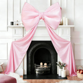 Dwsiplytg Pink Satin Giant Bow for wedding backdrops and party decor.