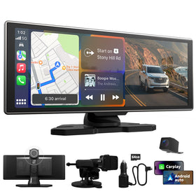 Dyeetic carplay screen front view with clear navigation display.