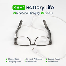 Dymesty AI Glasses privacy-first design with no camera for secure workplaces.