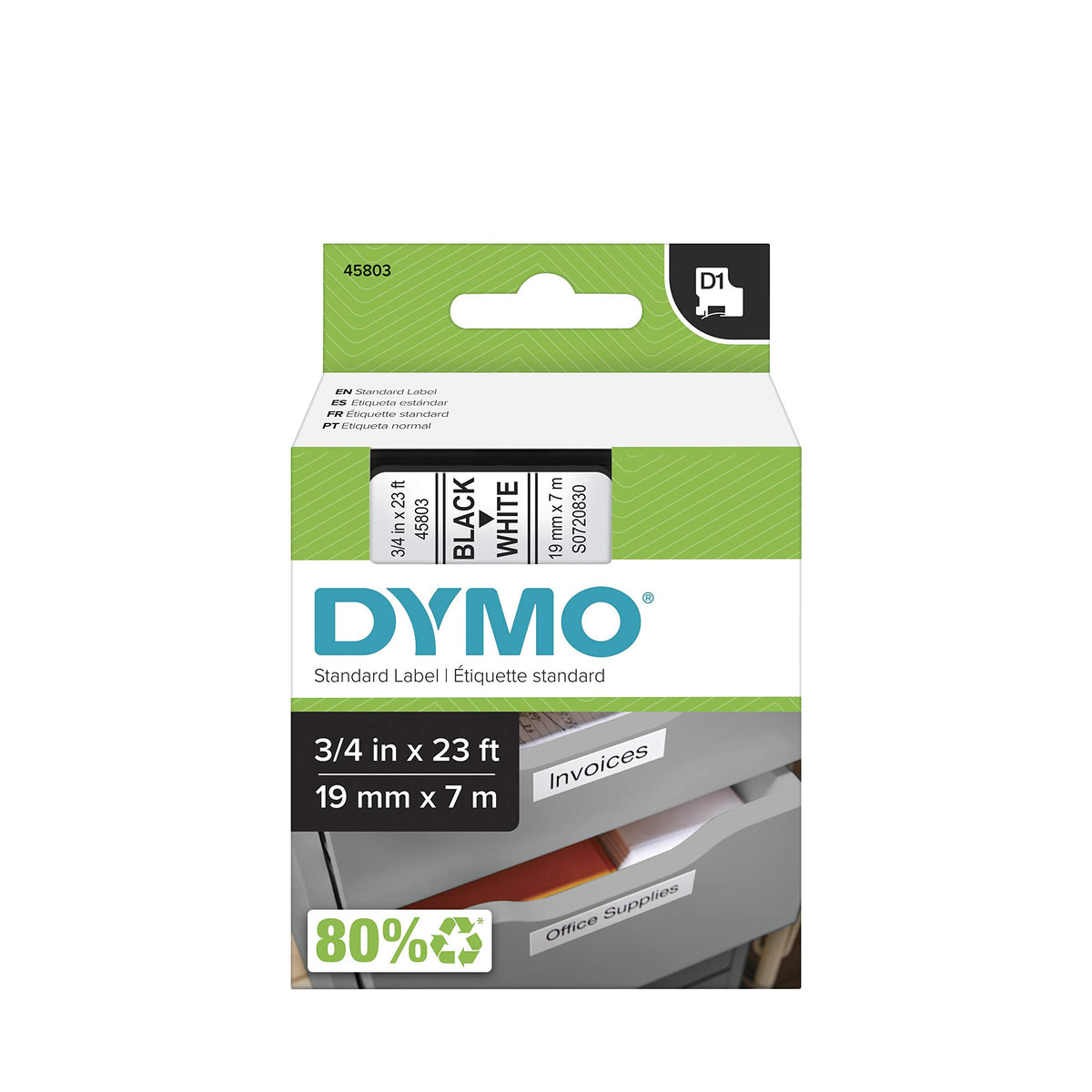 DYMO authentic D1 tape for LabelManager, ideal for quick organization.