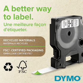 DYMO D1 labels with easy-peel backing enable quick, clean applications.