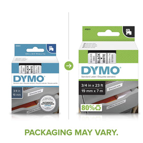 DYMO D1 easy-peel split-back design for fast label application.