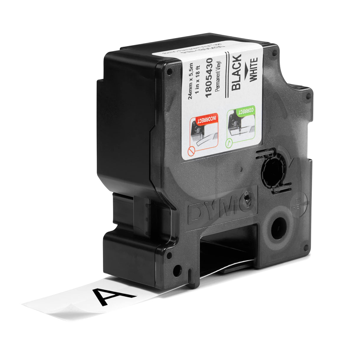 DYMO Rhino easy peel split back label enables quick application.