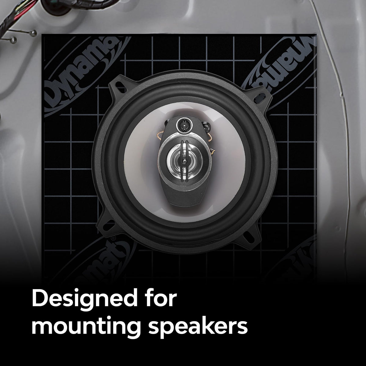 Dynamat Xtreme in door panel installation improving sound clarity.