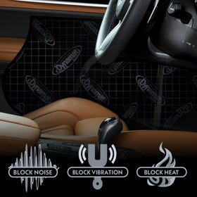 Dynamat Xtreme peel-and-stick application for fast, secure in-car installation.