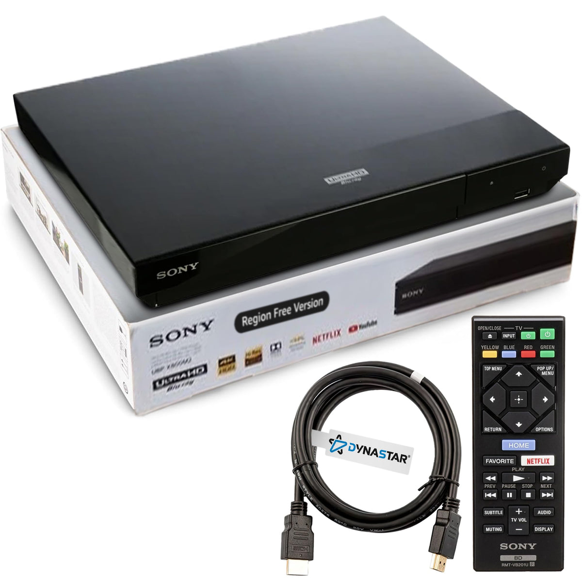 Dynastar region-free 4K UHD player front view for global compatibility.