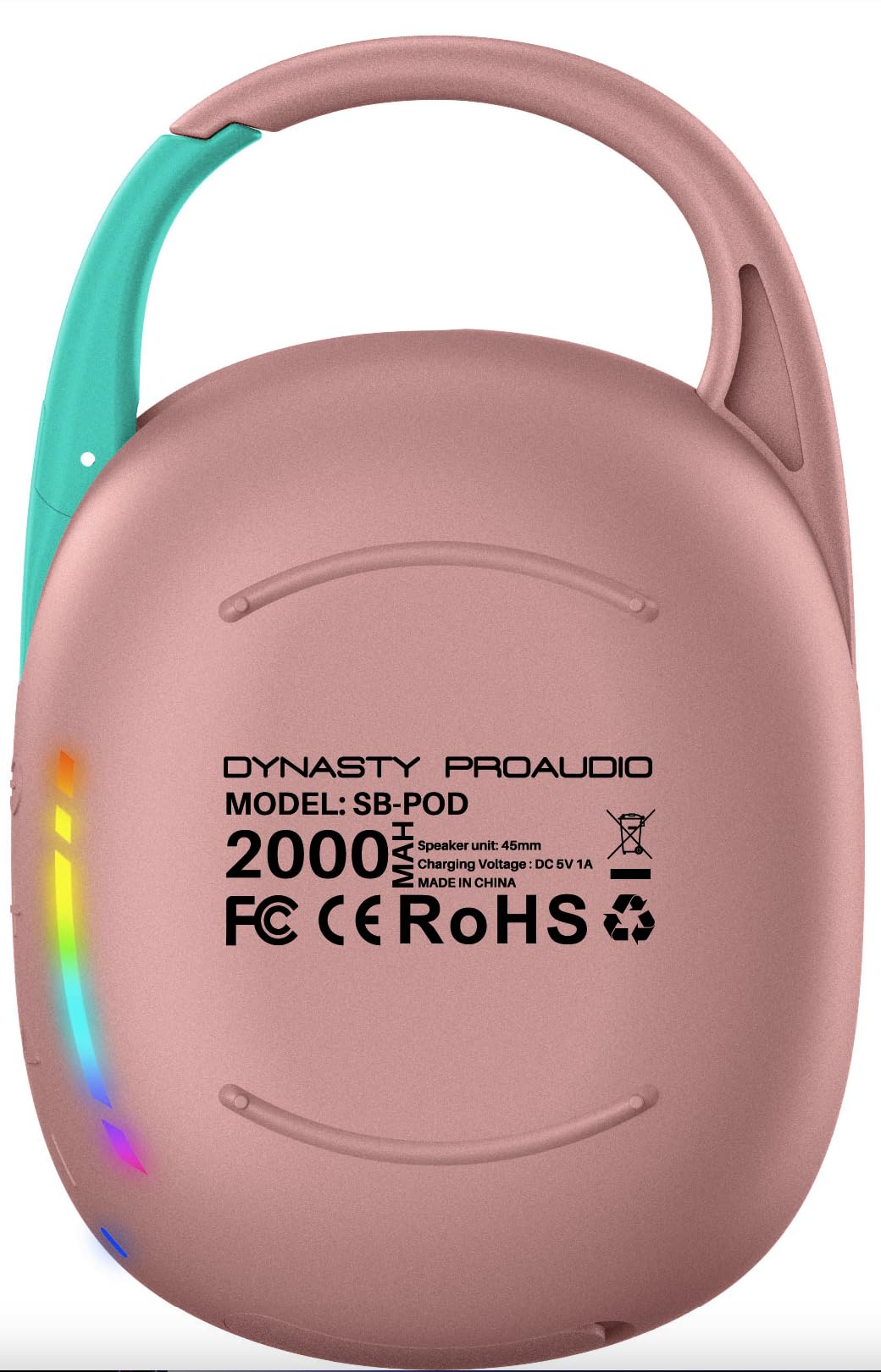 DYNASTY PROAUDIO SB-POD IPX7 rating highlights water resistance for outdoor adventures.