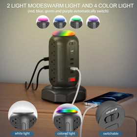 DYSSIPATIVE retractable 6.5 ft cord keeps cables tidy and reachable.