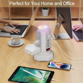 DYSSIPATIVE beside a smartphone to show tower height and compact footprint for space saving