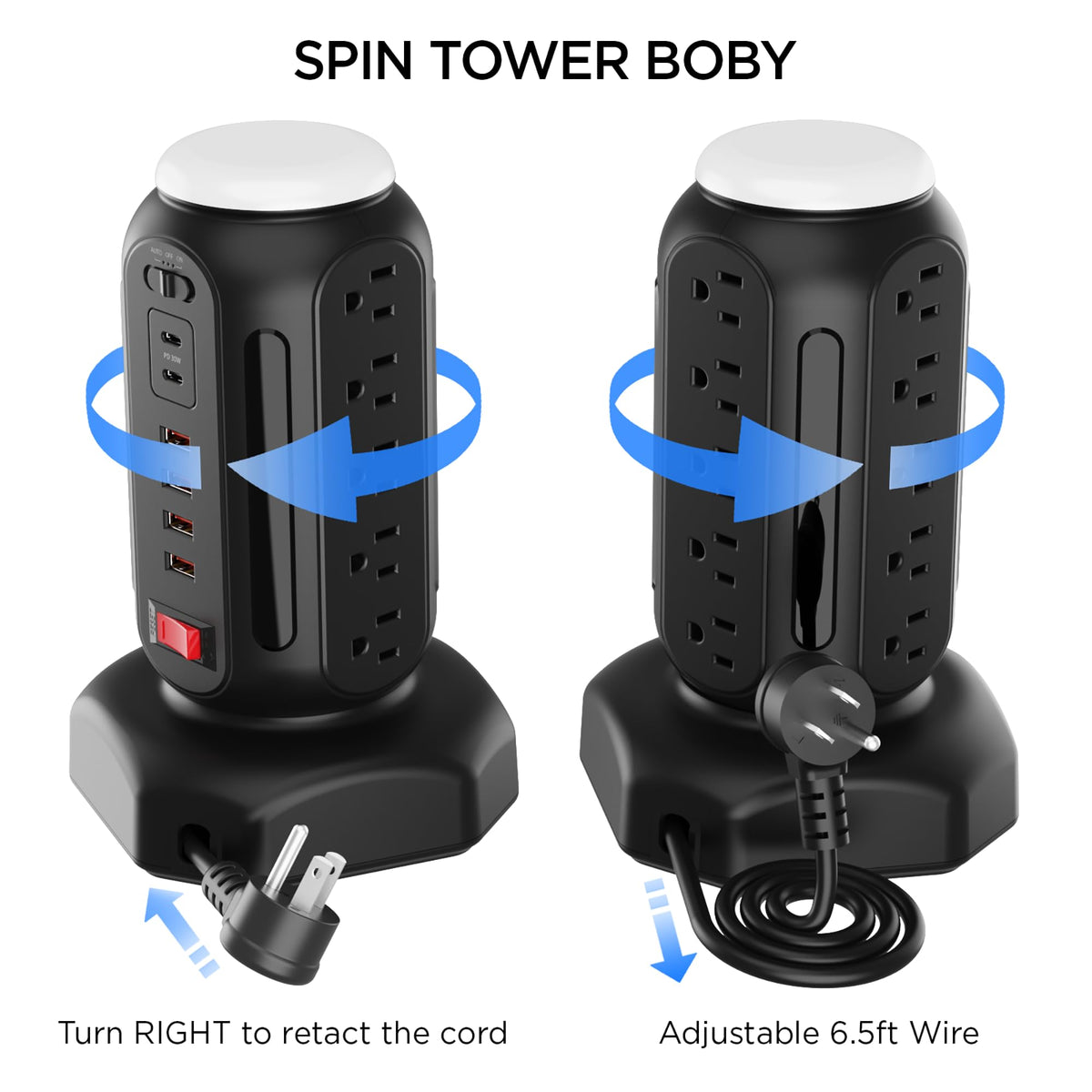 DYSSIPATIVE vertical-spin tower design saves desktop space and improves access.