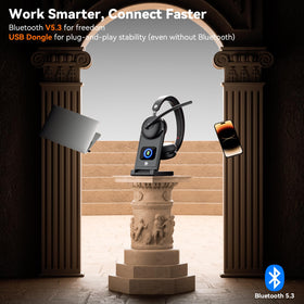 Dytole headset Bluetooth 5.3 range supports flexible movement up to 15 meters