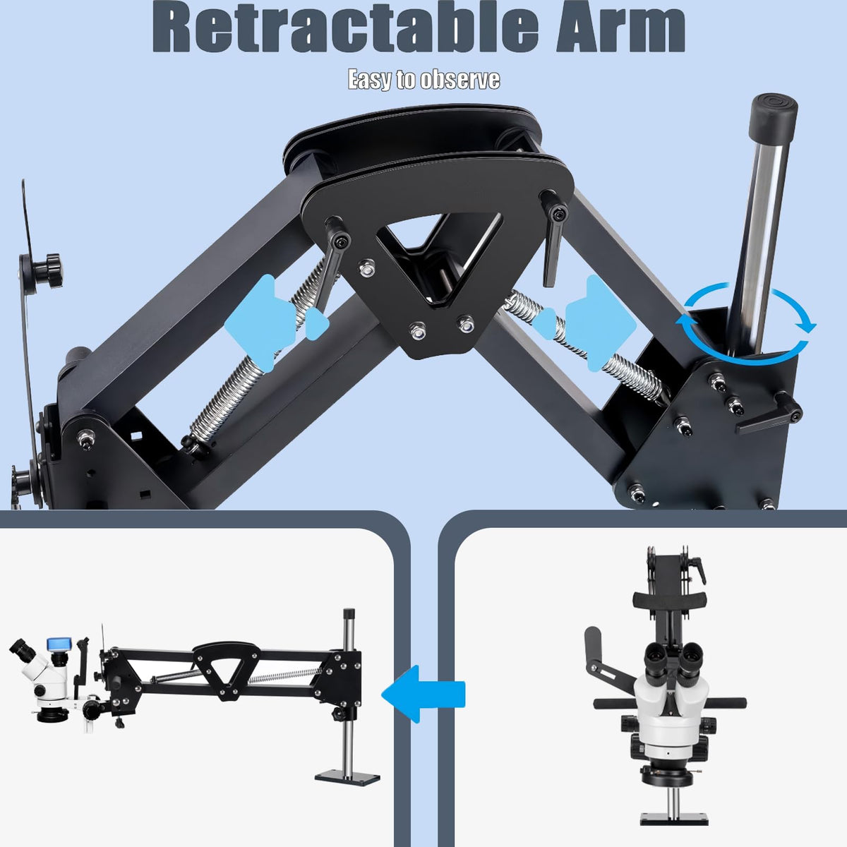 DZQ continuous zoom 7x-45x for precise, flexible magnification