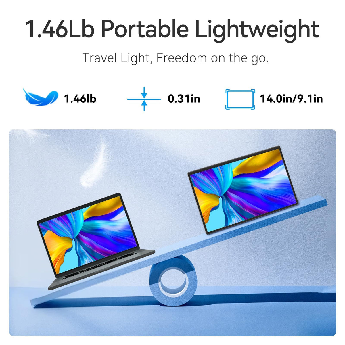 DZVW 16-inch monitor in extended-display mode for multitasking