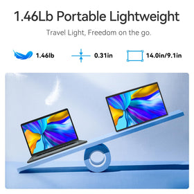 DZVW 16-inch monitor in extended-display mode for multitasking