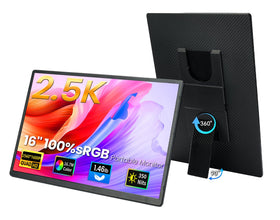 DZVW 16-inch 2.5K portable monitor front view with sharp visuals for on-the-go work