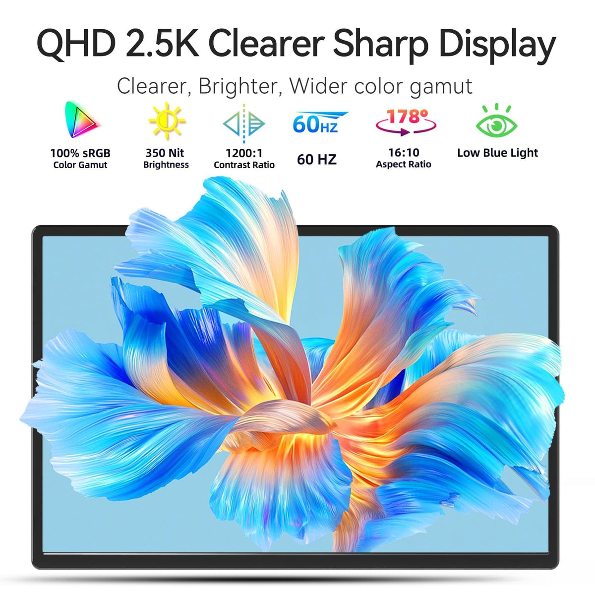 DZVW 16-inch ultra-slim portable monitor showing compact profile for travel
