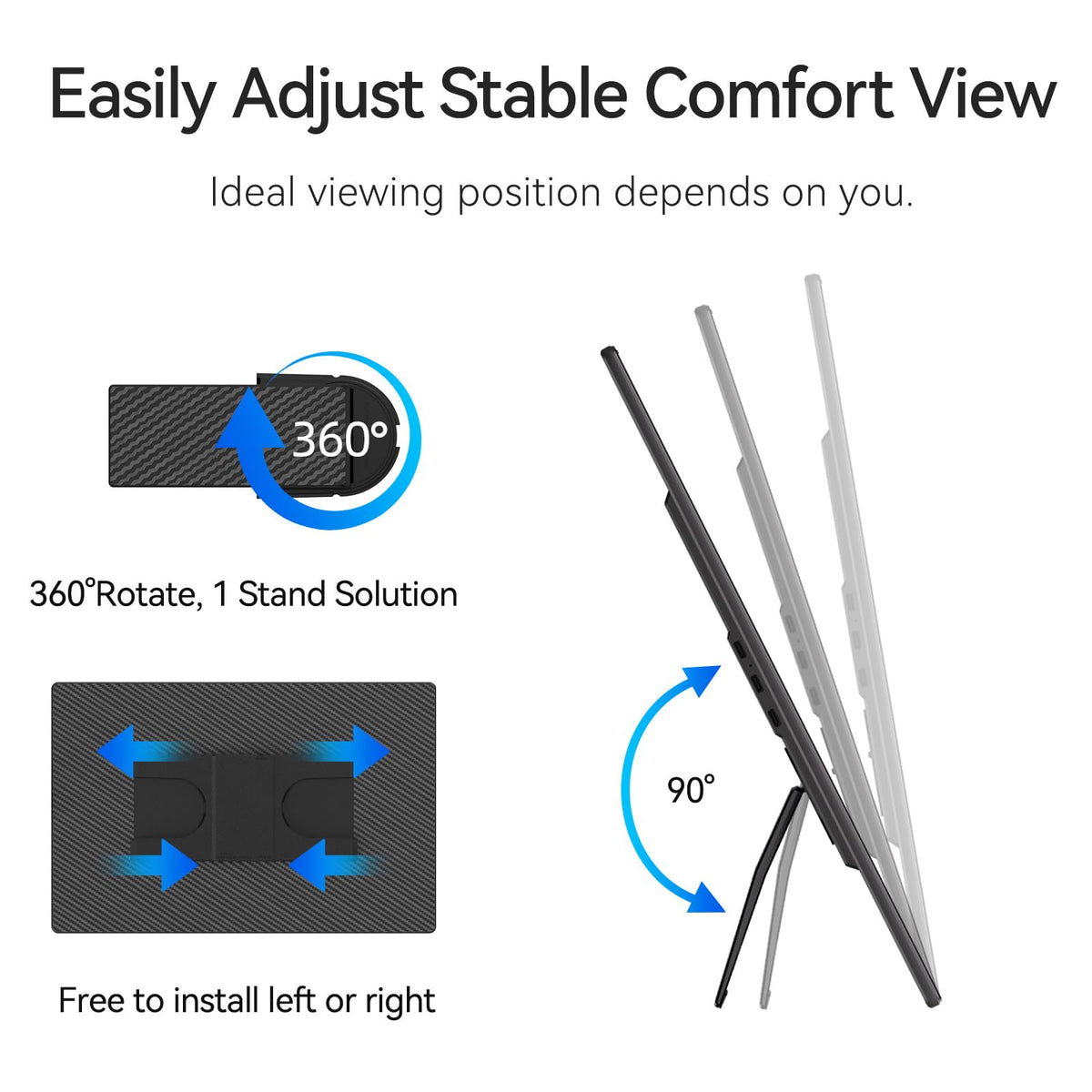 DZVW travel-ready monitor weighs 1.46 pounds, ideal for busy professionals.