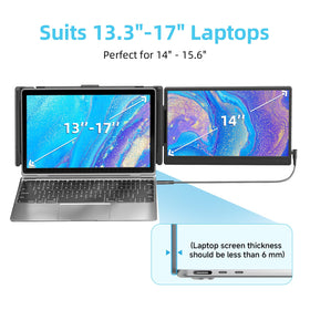 DZVW Compact travel monitor fits in bags for on-the-go productivity
