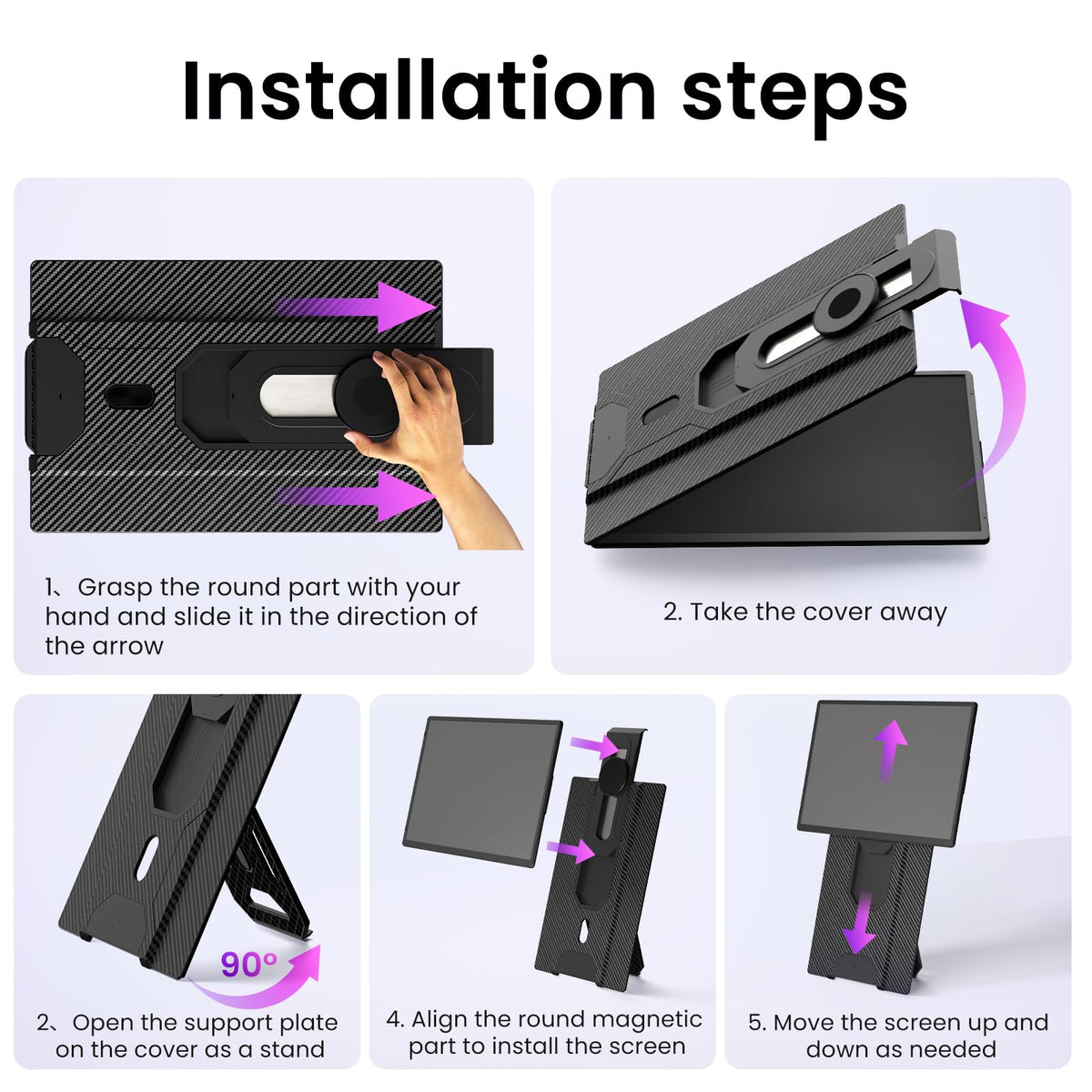 DZVW detachable magnetic stand enables quick, tool-free setup anywhere.