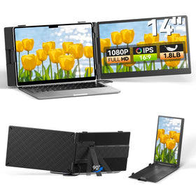 DZVW laptop screen extender 14-inch setup on the go improves mobile productivity.