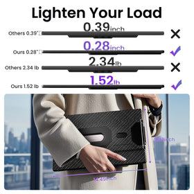 DZVW protective folio case doubles as a stand during travel.