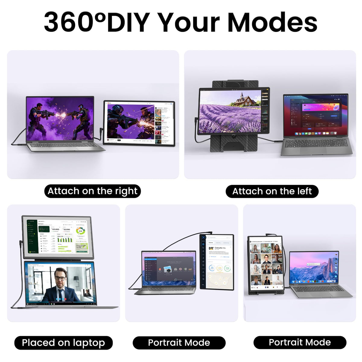DZVW VESA mount compatibility for desk or wall installations.